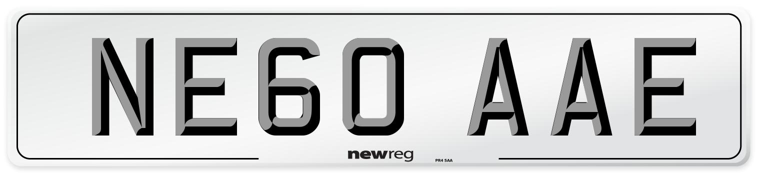 NE60 AAE Number Plate from New Reg